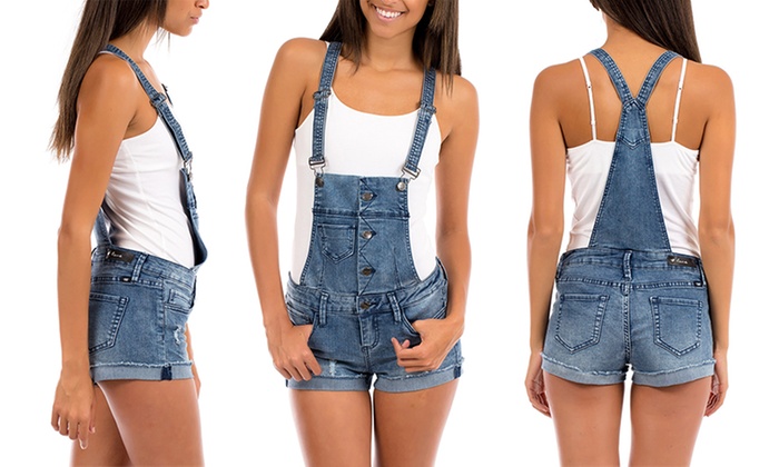 womens jean overalls shorts