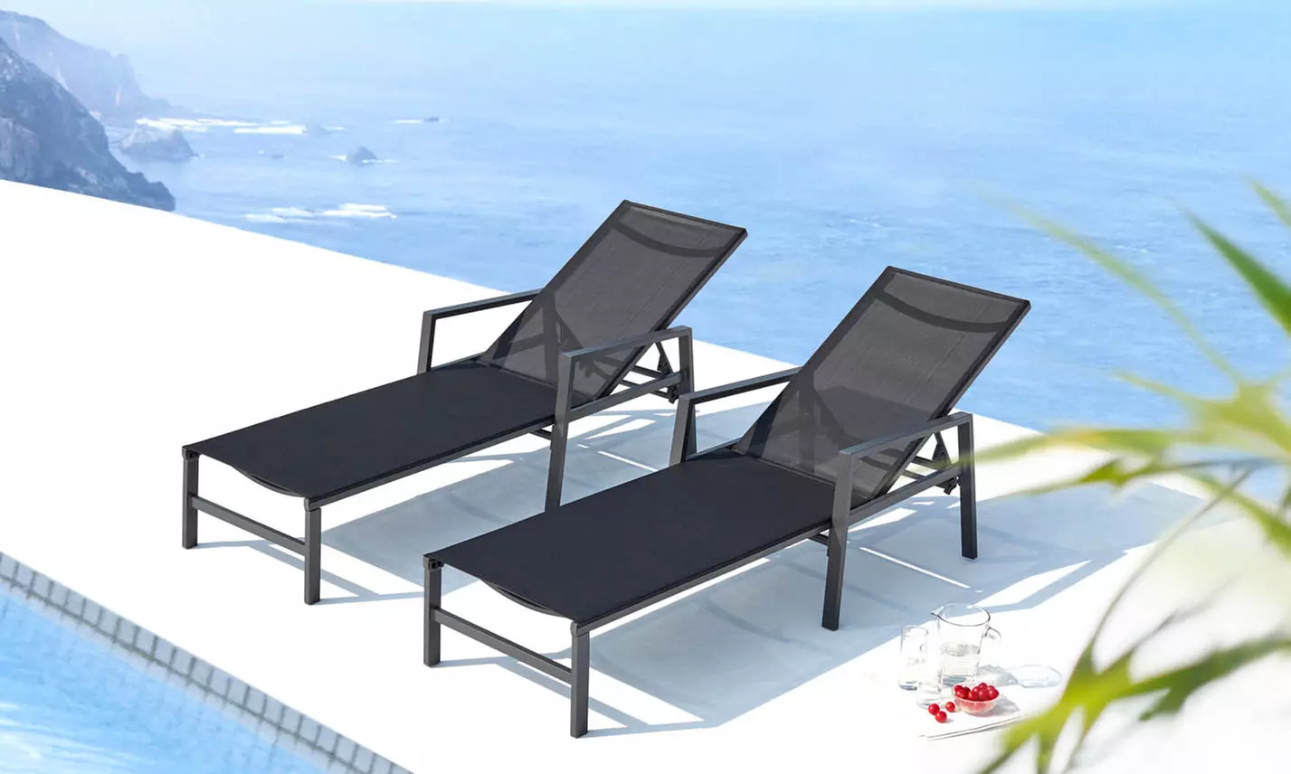 Lot de 2 transats en aluminium avec accoudoirs de Kocoon