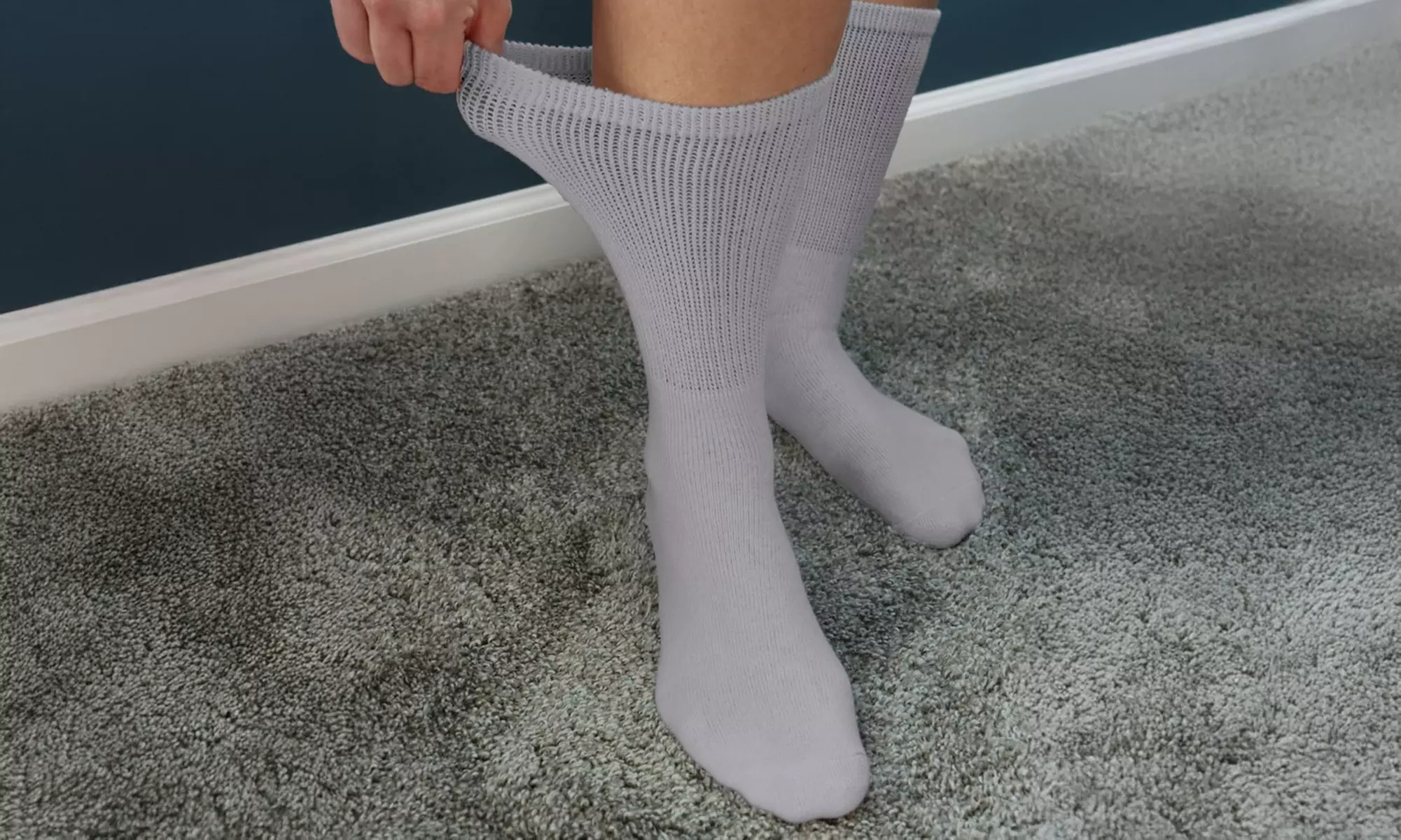 Six Pairs of Special Essentials Non-Binding Cotton Diabetic Crew Socks