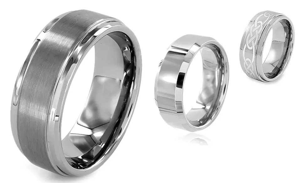 Men's Tungsten Carbide Ring. Multiple Styles Available. Free Returns. - Primary Image