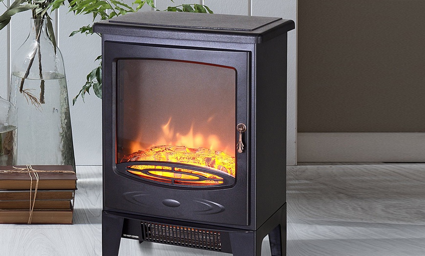 Image 57: HomCom Indoor Fireplace Heater