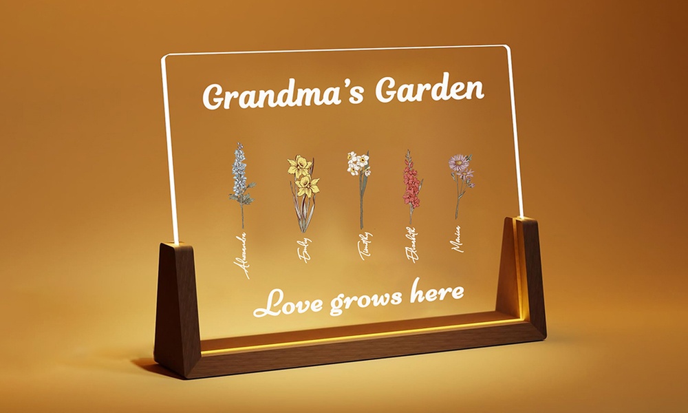 Personalisierbares Geburtsblumen-LED-Nachtlicht im Design nach Wahl