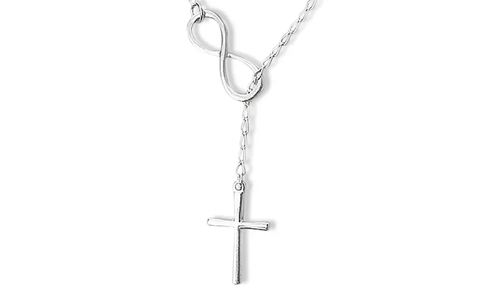 Infinity Cross Necklace in Sterling Silver - Second Medium