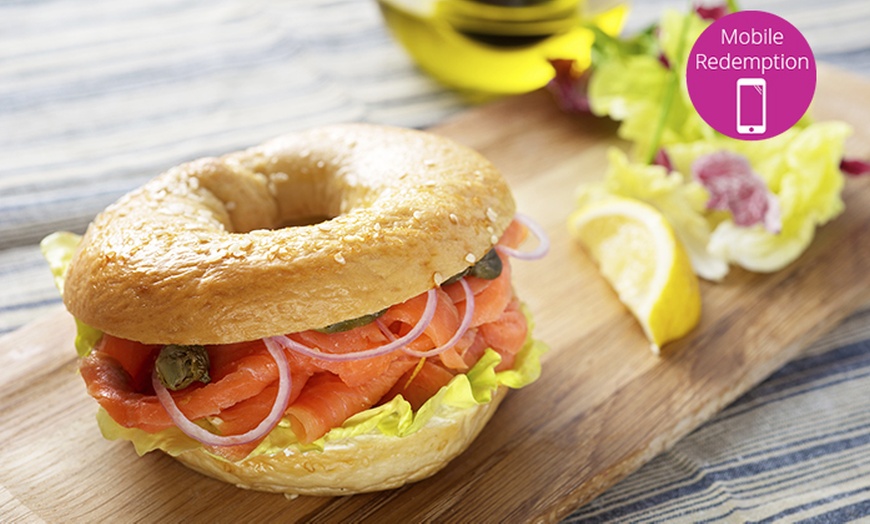 Image 1: Gourmet Bagel with Coffee