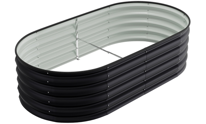 Image 2: Open-Bottom Sectioned Galvanized Steel Raised Garden Bed 160cm x 80cm