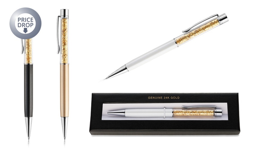 Image 1: 24Ct Gold Leaf Pen in Gift Box