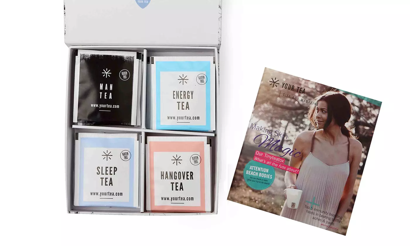 The Man Box Tea Gift Set with Energy, Hangover, Man and Sleep Tea (1- or 2-Pack) - Second Medium