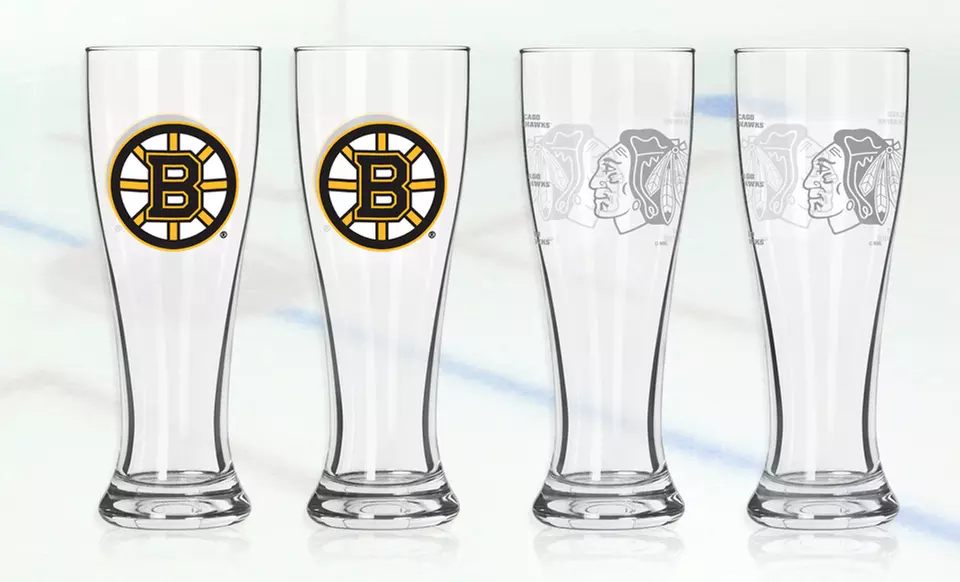 $12.99 for Two NHL Pilsner Glasses ($34.95 List Price). Multiple Teams Available. Free Returns. - Primary Image