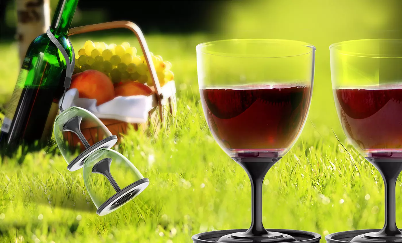 Set of 2 Asobu Stack N' Go Vino Glasses - Second Medium