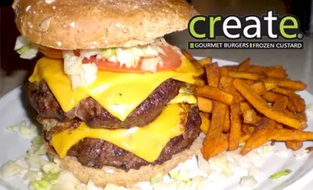 $8 for $16 Worth of Customizable Gourmet Burgers, Custard, and More at Create - Primary Image