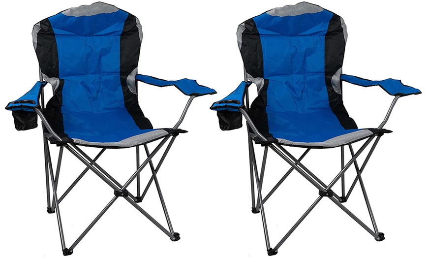 Image 11: Folding Camping Chairs Padded with Cup Holder