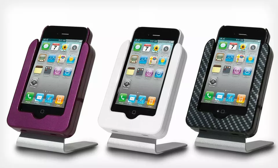 $14.99 for an Infotainment Charger and Stand for iPhone 3G/3GS/4/4S ($66 List Price). 6 Colors Available. Free Returns. - Primary Image