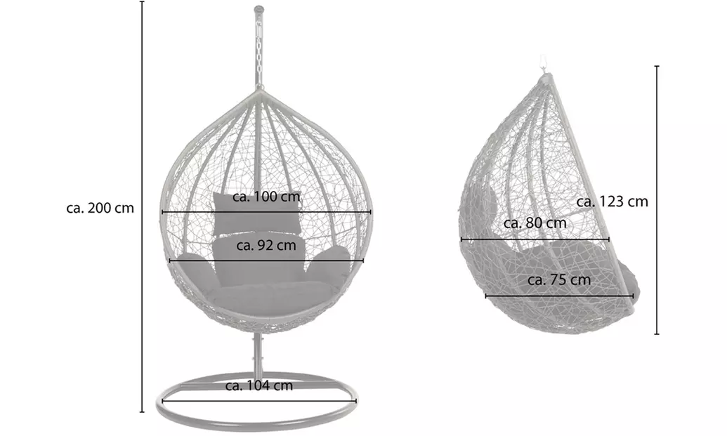 Home Deluxe Polyrattan-Hängesessel CIELO