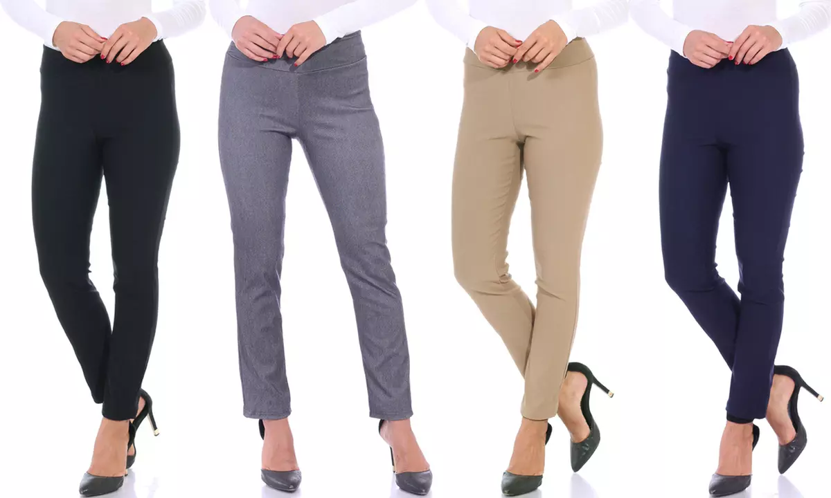 Women's Stretchy Pull On Dress Pants - Primary Image