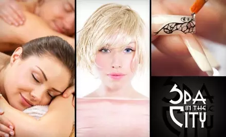 $28 Mani-Pedi or $49 Hot-Stone Massage with Scalp and Foot Treatment at Spa in the City   - Primary Image