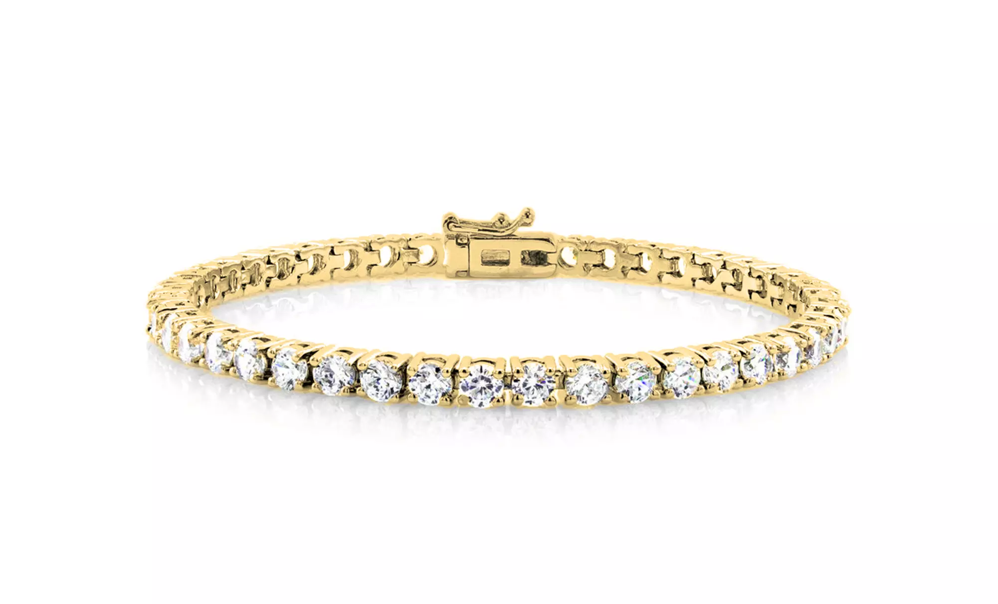 10 CTTW Cubic Zirconia Tennis Bracelet in 14K or 18K Gold Plating - Second Medium