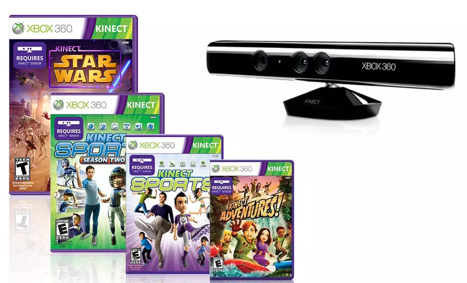 Xbox 360 Kinect (Refurbished) and Game Bundle - Primary Image