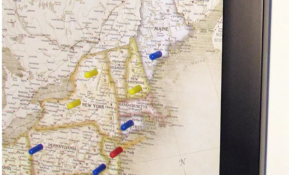 USA & World Magnetic Pin Travel Maps - Primary Image