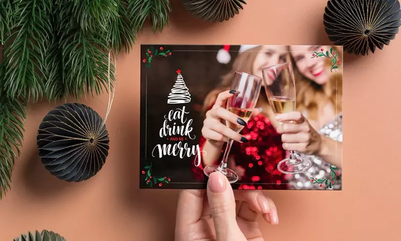 25 or 40 Personalised Flat or Folded Christmas Cards at Printerpix