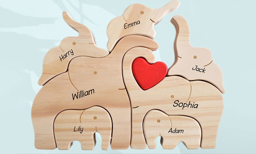 Image 4: Create a Personalized Wooden Family Puzzle with Your Names! 