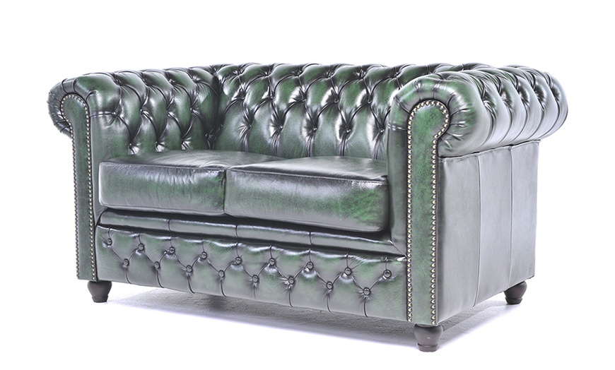 Image 25: Sofas Chesterfield en cuir authentiques 