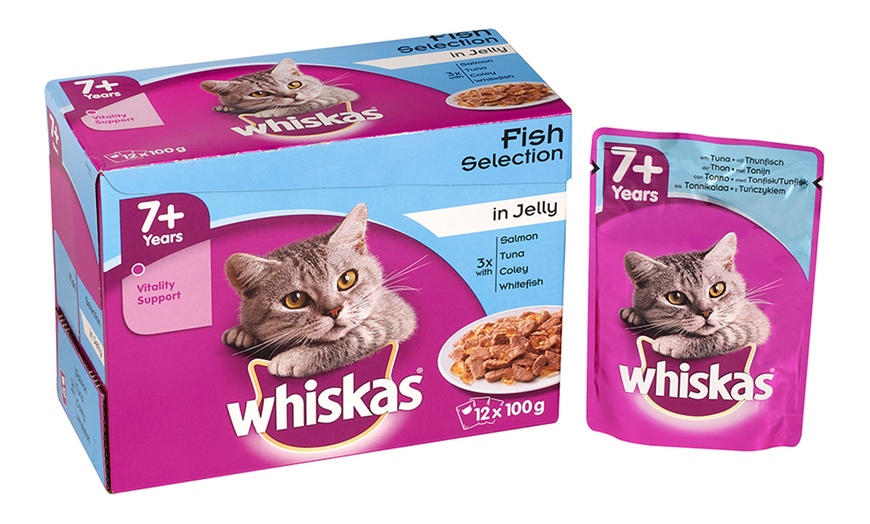 Image 1: 48 Whiskas 7+ 100g Pouches