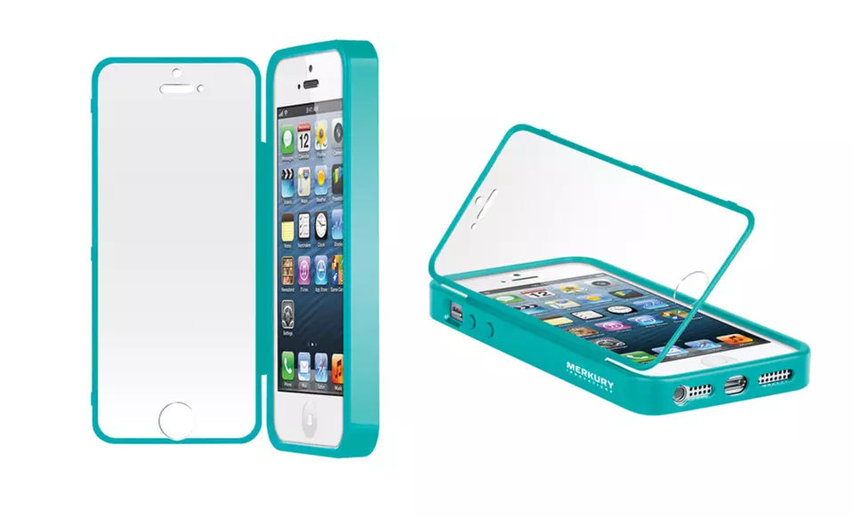 Merkury Total Screen Guard Case for iPhone 5/5s in Black, Red, Turquoise, or White. Free Returns. - Second Medium