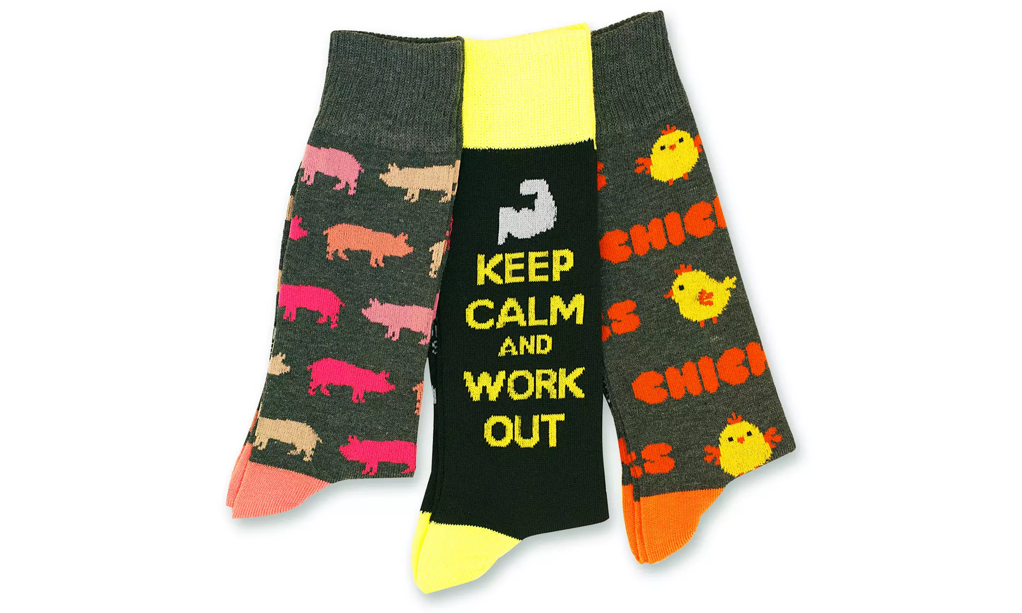 Design Lab 12-Pack of Men's Colorful Patterned Casual Crew Socks - Second Medium