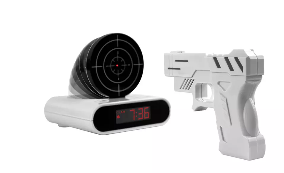 Gun and Target Recordable Alarm Clock - Primary Image