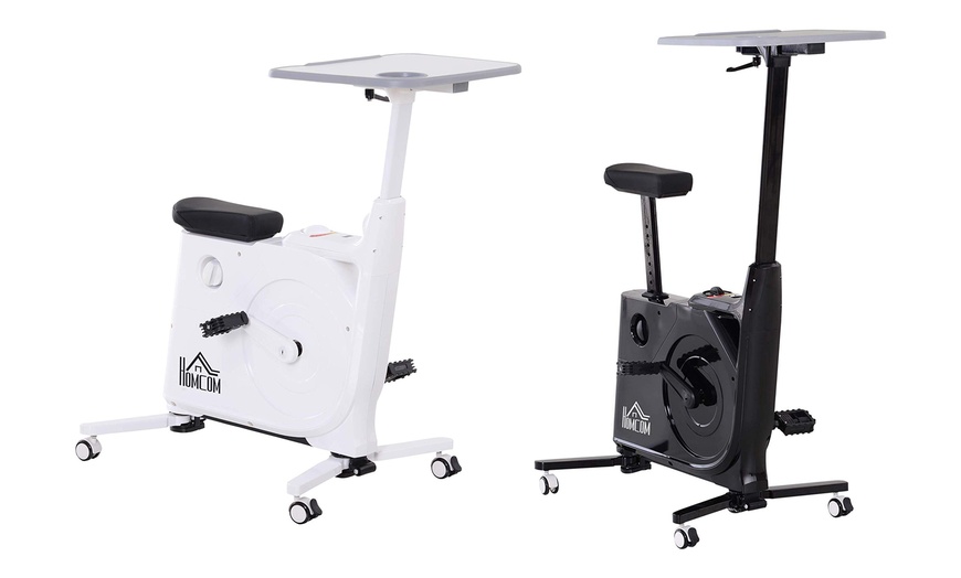 Image 1: HOMCOM Indoor Exercise Bike