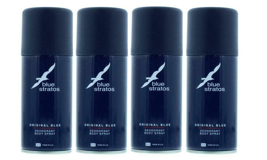 Image 1: Blue Stratos Body Spray 150ml Four-Pack With Free Delivery