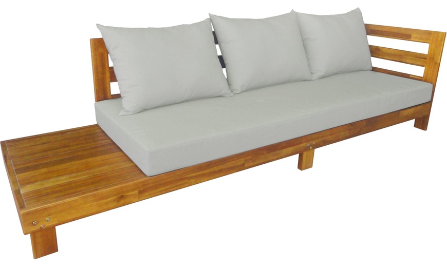 Image 3: Montana Five Seater Acacia Corner Sofa