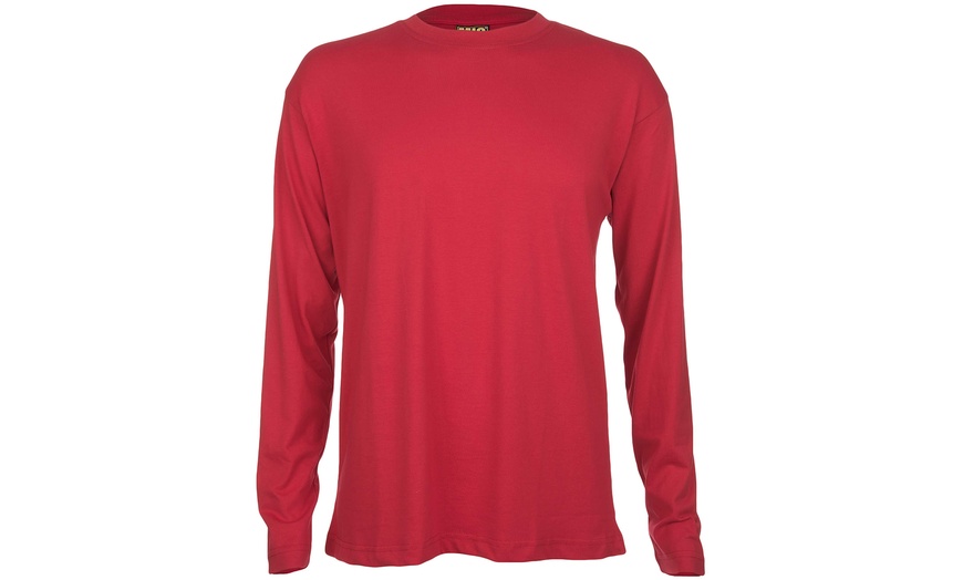 Image 8: MIG Men's Long Sleeve Cotton T-Shirt