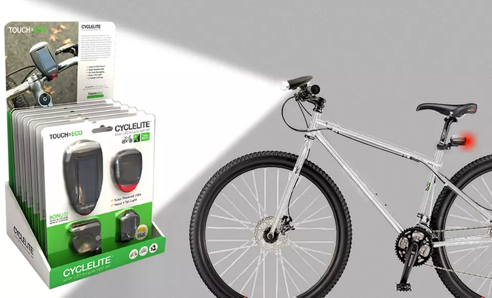 2-Piece CYCLELITE Solar-Powered Bike-Light Set - Primary Image