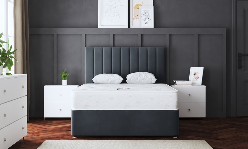 Image 2: Amelia Panel Divan Bed with Two Drawers with an Optional Mattress