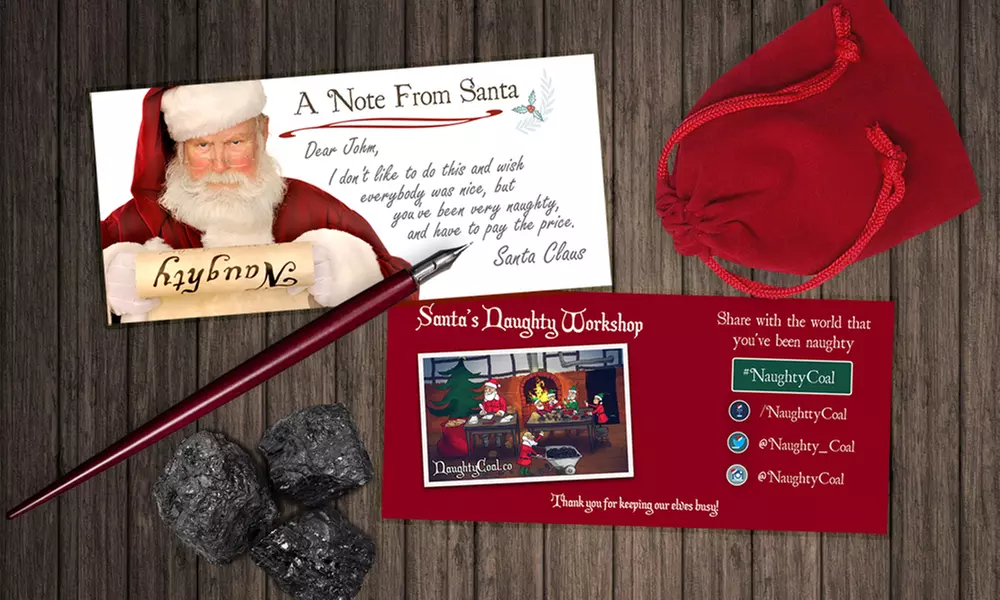 $10 for a Pouch of Coal and a Custom Card from Santa from Naughty Coal ($20 Value) - Primary Image