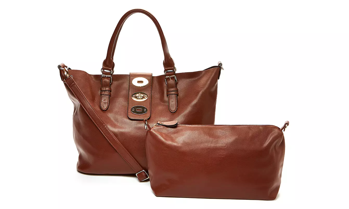 Rimen & Co. Lock-Closure Bag-in-Bag Tote Handbag - Primary Image