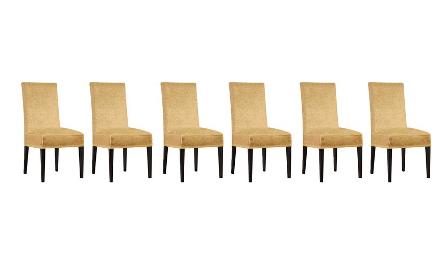 Image 10: Housses de chaises extensibles effet velours