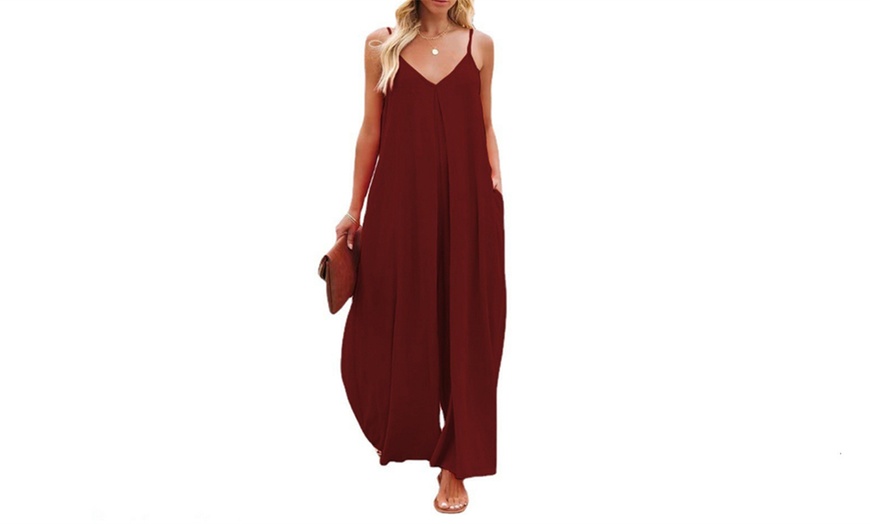 Image 3: Women's Casual Wide Leg Jumpsuit with Pockets