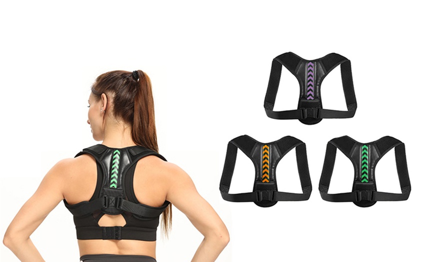 Image 1: Unisex Back Shoulder Posture Corrector Belt 