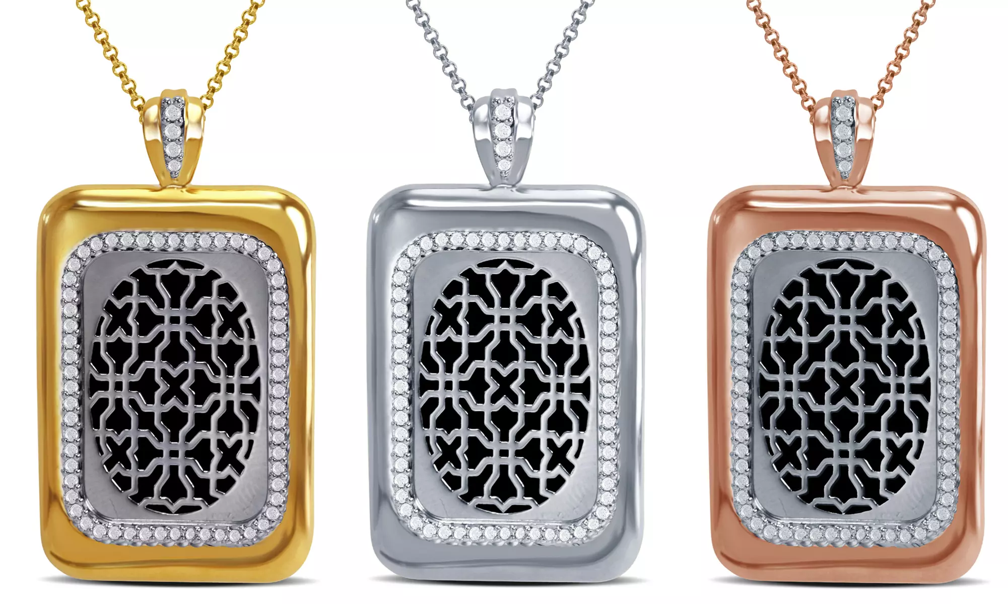 CUFF Smart Alert Plated Pendant in Rhodium, 18K Gold, or Rose Gold Plating - Primary Image