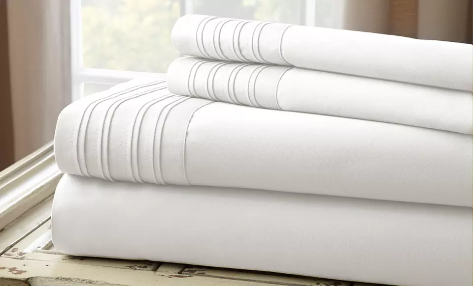 1,000TC Egyptian Cotton Rich Sheet Set with Pleated Hem - Second Medium