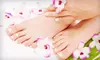 Mani-Pedi or Pedicure and Solar Nails with Optional Brazilian Wax at La Main D'or Salon Spa (Up to 56% Off) 