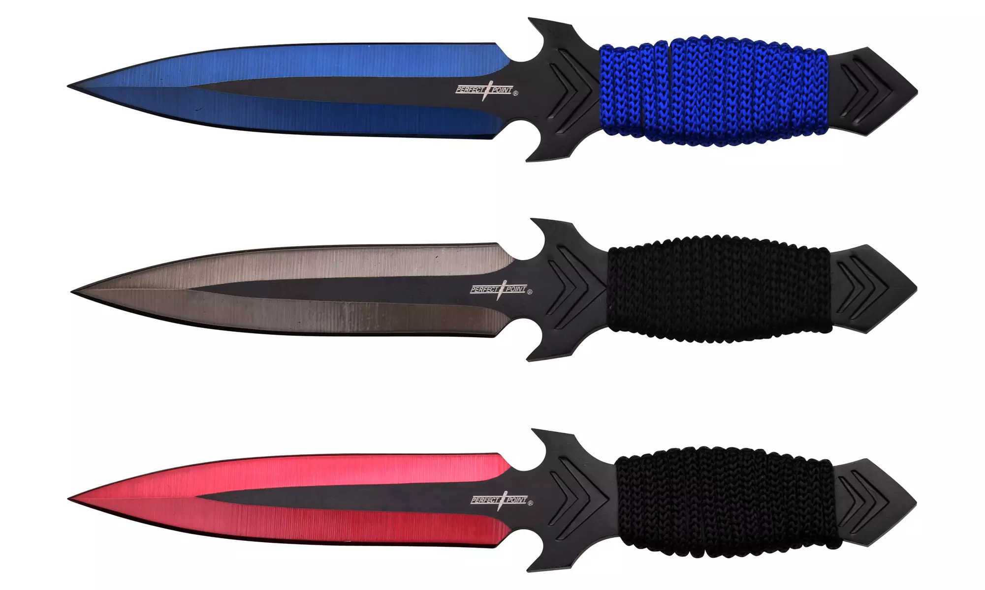3-Piece Stainless Steel Multi-Color Throwing Knife Set - Primary Image