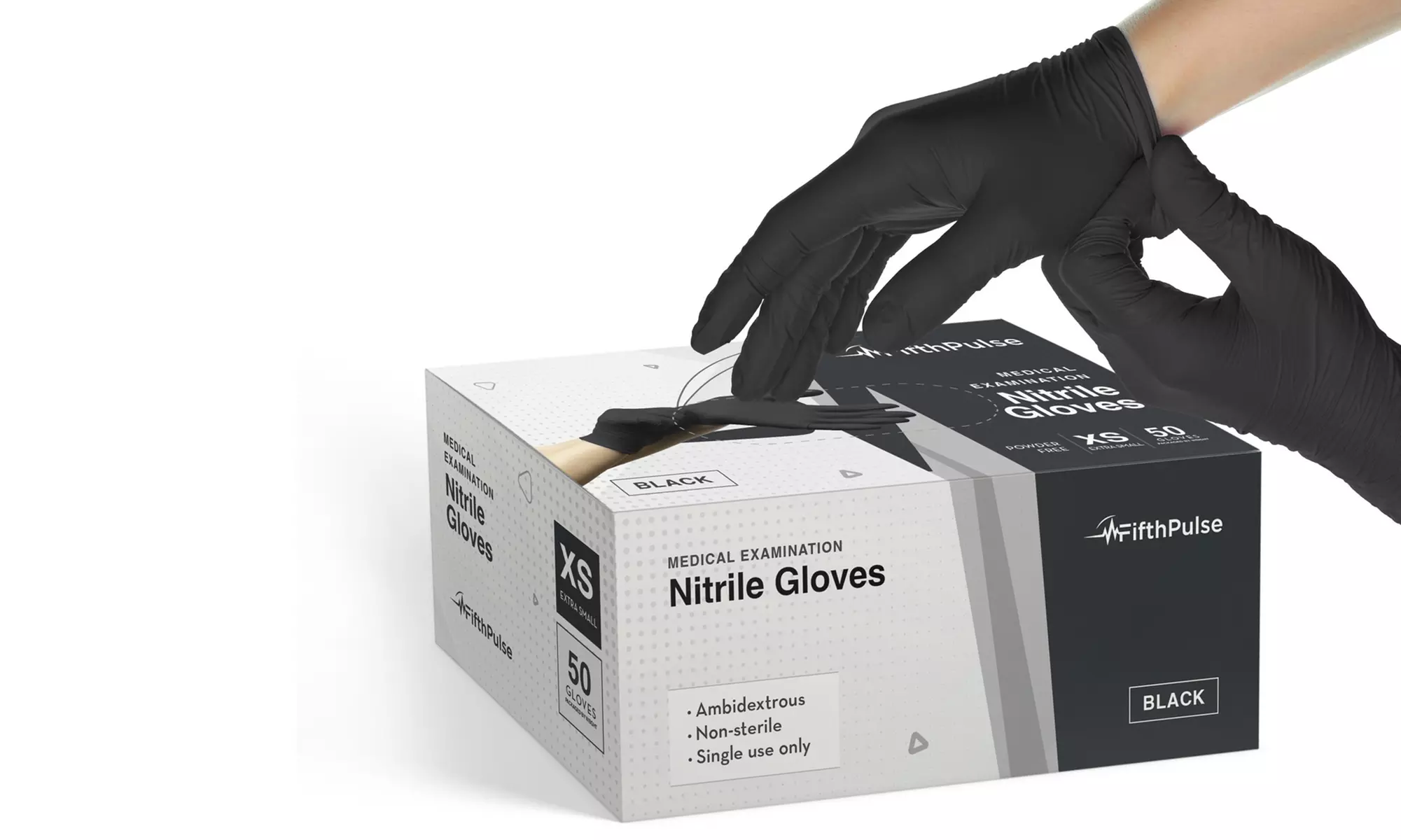 Fifth Pulse Nitrile Exam Latex Free and Powder Free Gloves - Box of 50