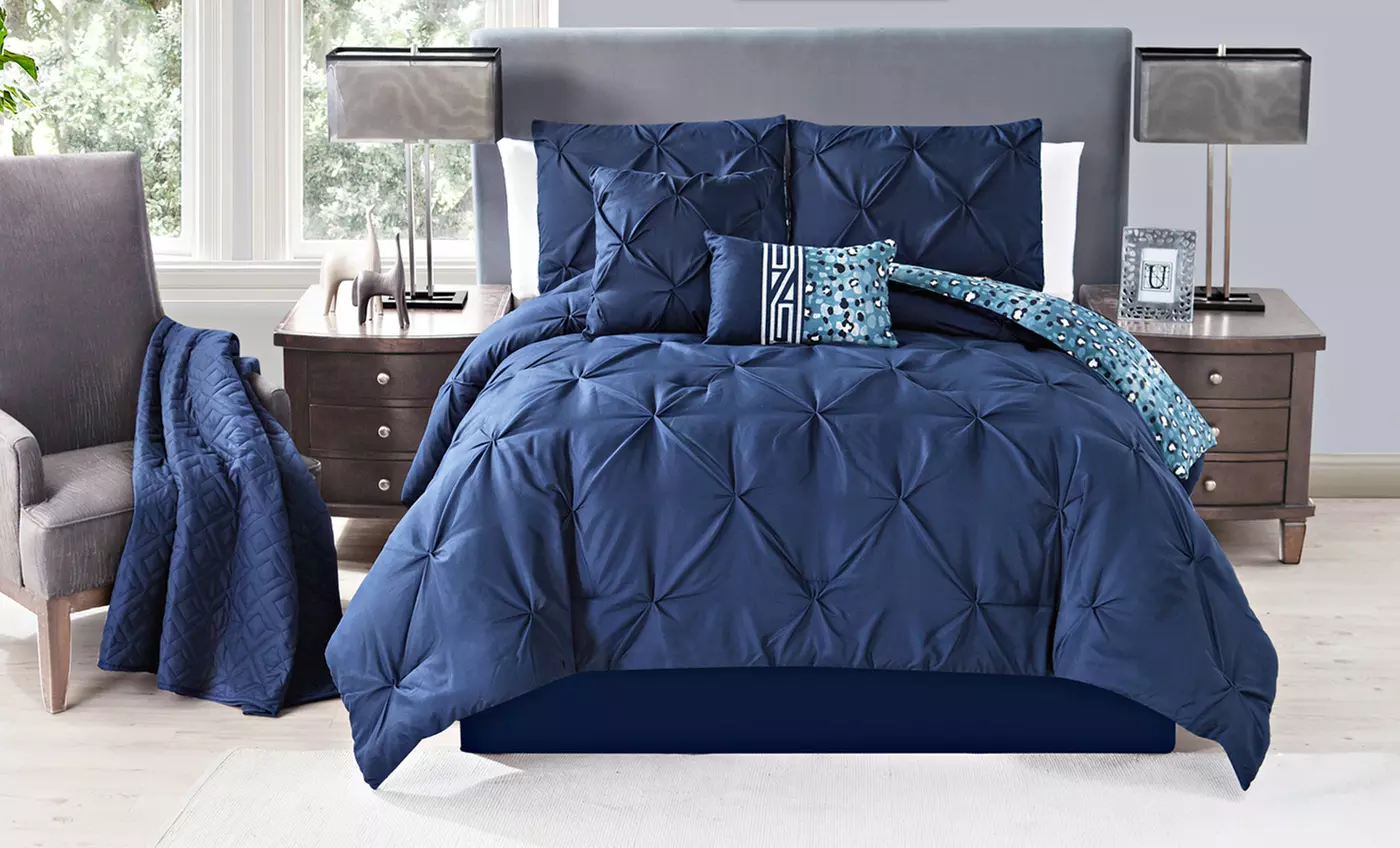 Lazaro 6 Piece Reversible Comforter Set with Coverlet - Primary Image