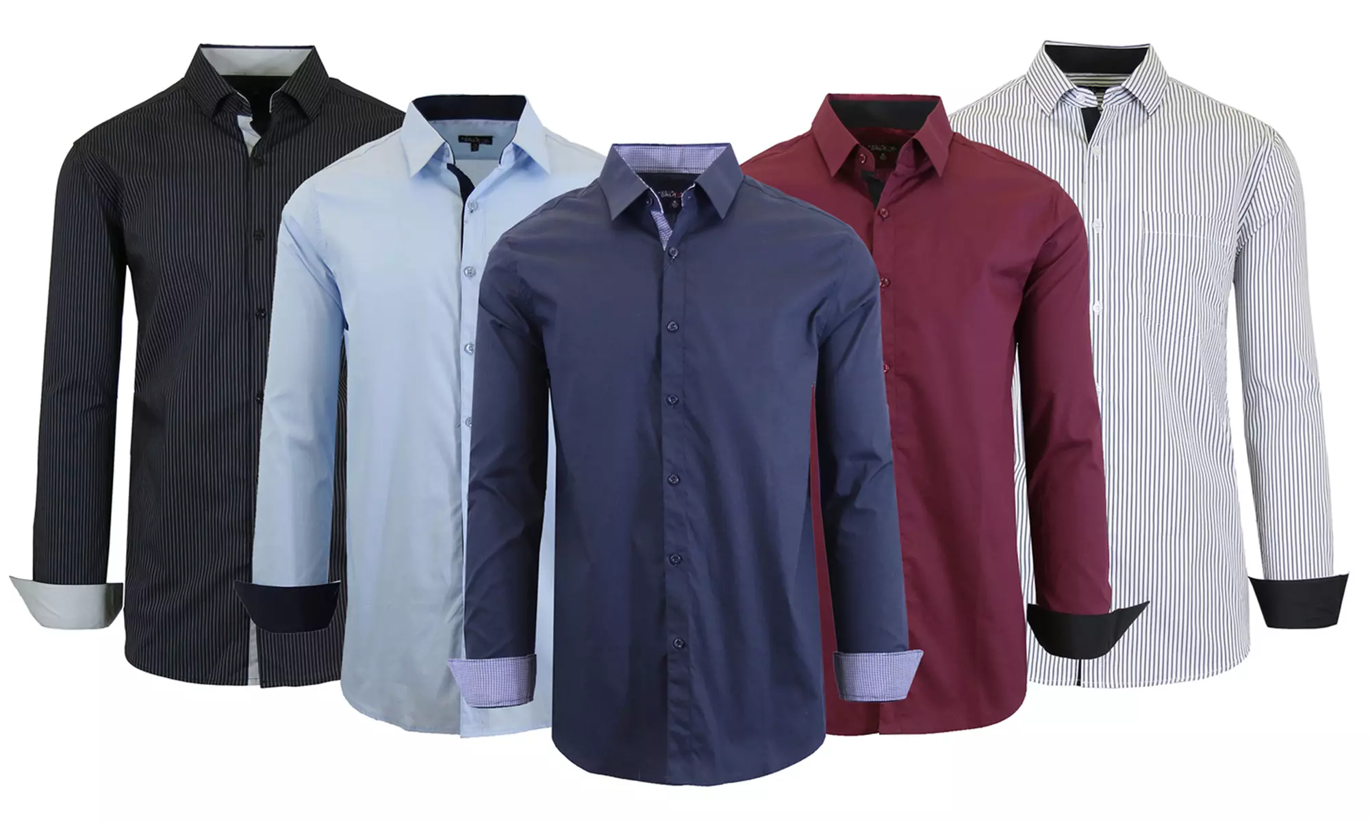 Galaxy by Harvic Men's Long-Sleeve Slim-Fit Stretch Dress Shirt - Primary Image