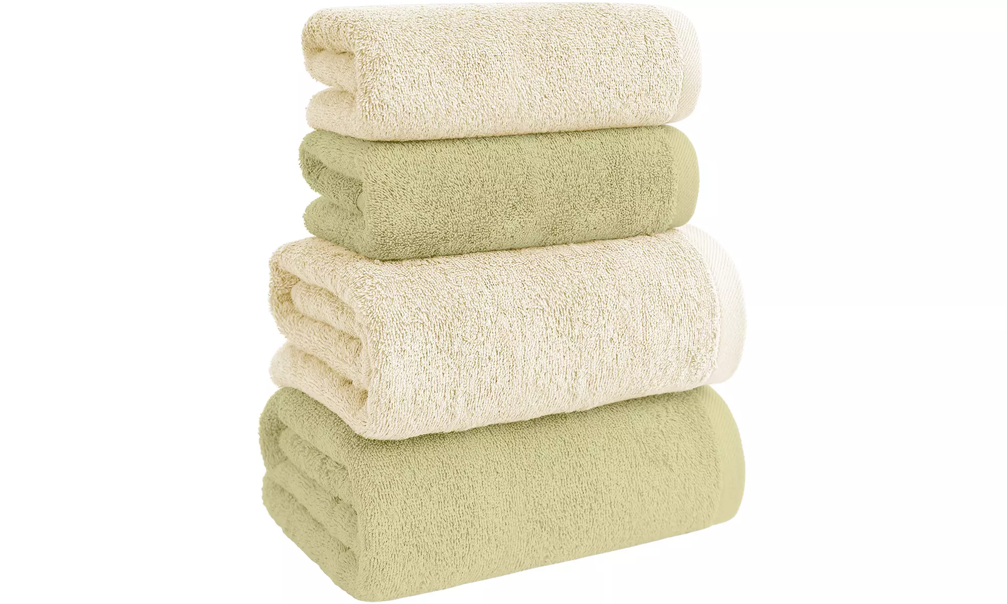 Set di 4 asciugamani da bagno in cotone