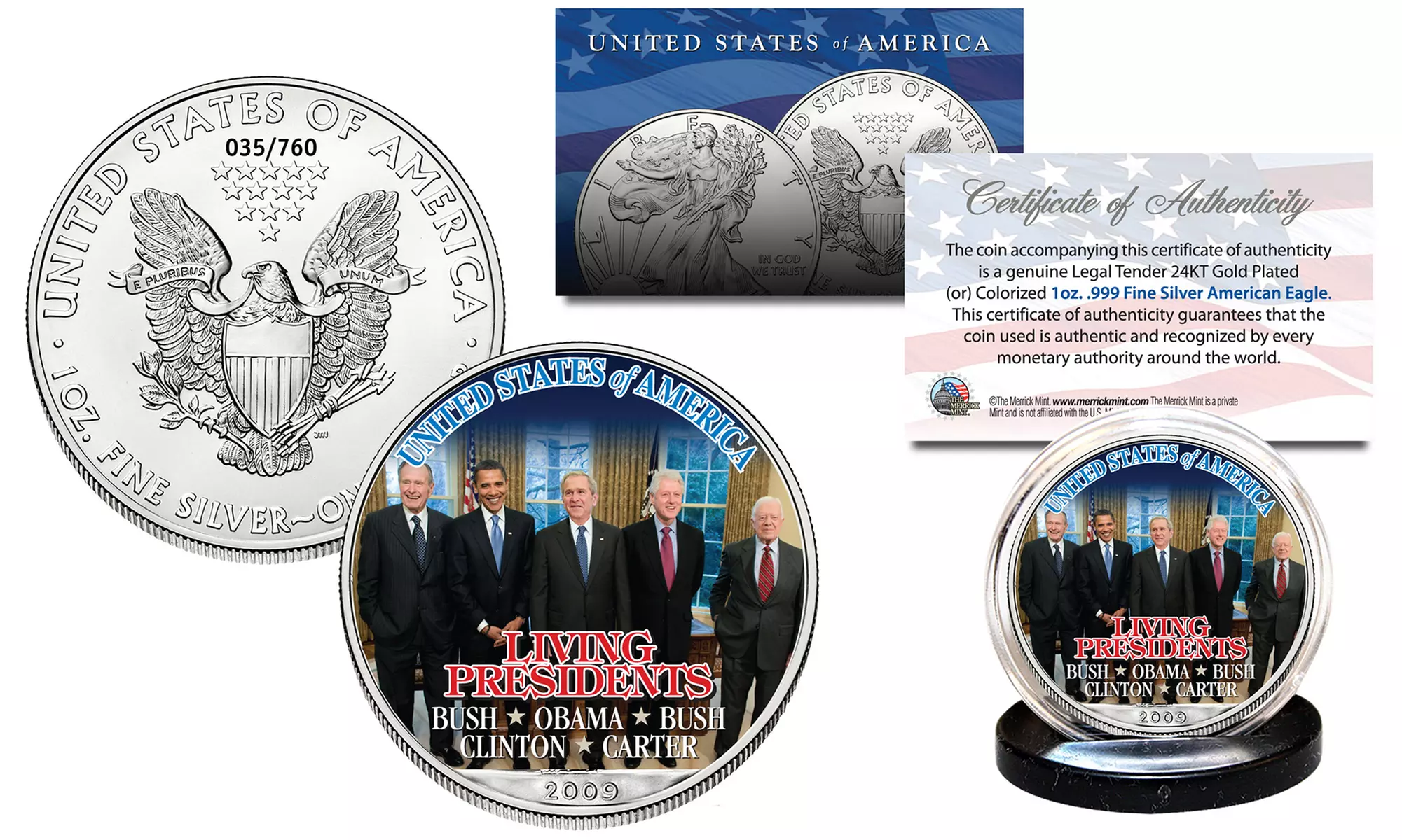 Living Presidents American Eagle Silver Dollar Coin - Primary Image