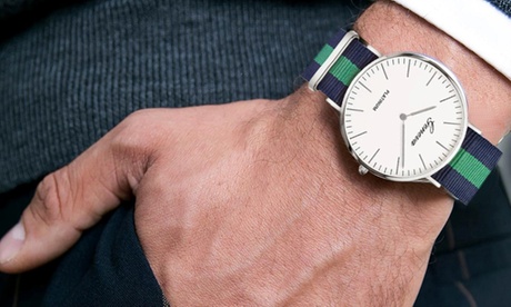 1 à 3 montres Unisexe bracelet rayé effet canvas